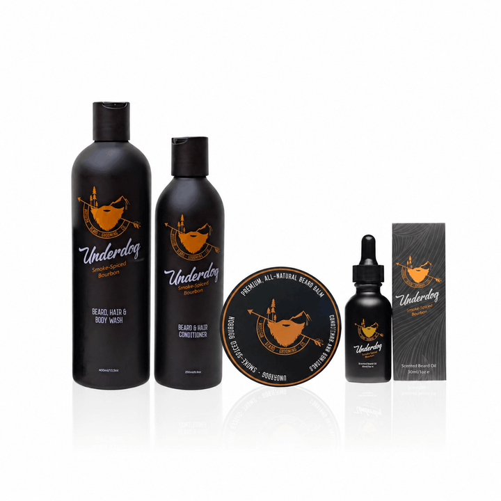 Beard wash, conditioner, oil and balm gift set