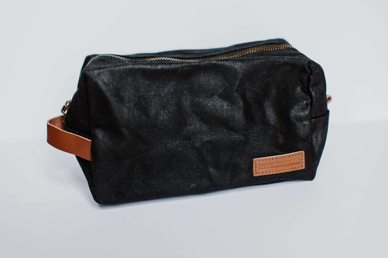 Black Waxed Canvas Wash Kit